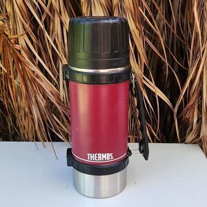 Vtg Thermos 781 1 Qt Red Vacuum Pour Spout Thermos